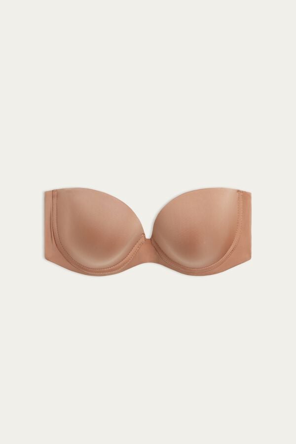 Intimissimi Anna Bandeau Ultralight Microfiber BH Damen Beige | IWY-473892