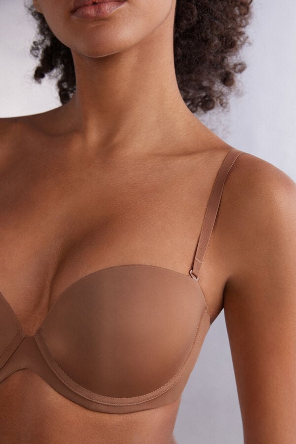 Intimissimi Anna Bandeau Ultralight Microfiber BH Damen Dunkelbeige | BZF-568901