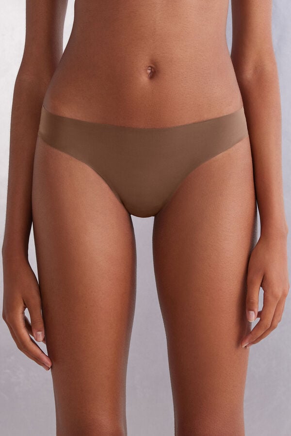 Intimissimi Brazilian Seamless Ultra Light Microfiber Slip Damen Dunkelbeige | QXA-015349