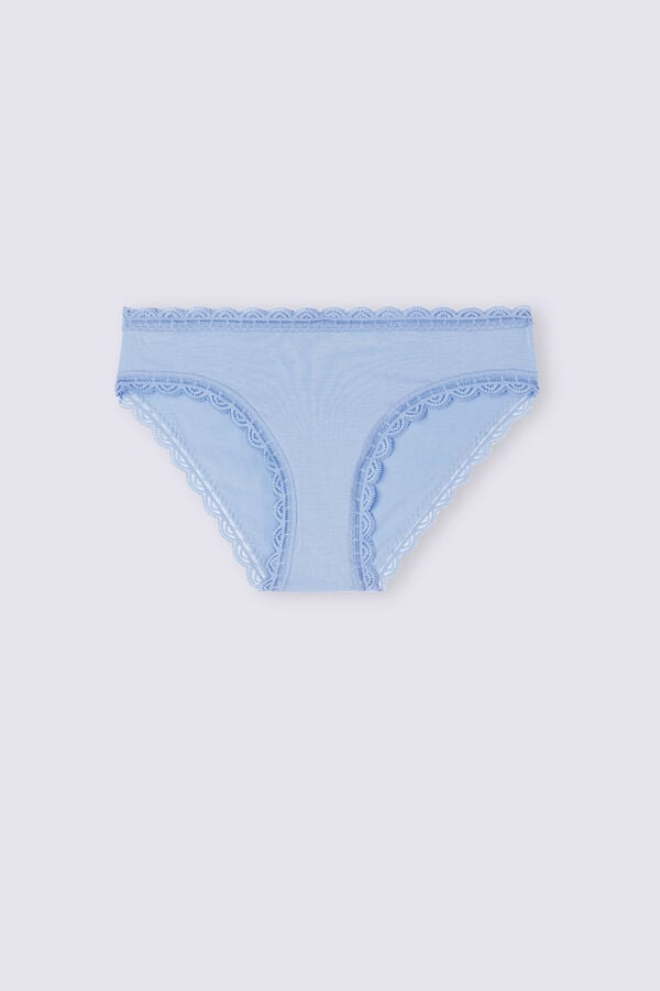 Intimissimi Cotton And Lace Höschen Damen Blau | STD-351802