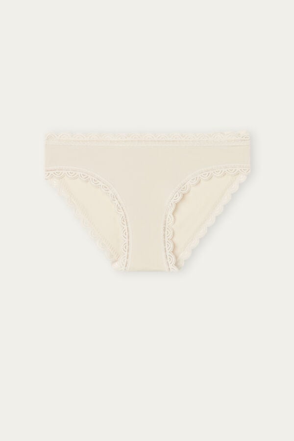 Intimissimi Cotton And Lace Höschen Damen Weiß Rosa | MHF-853497