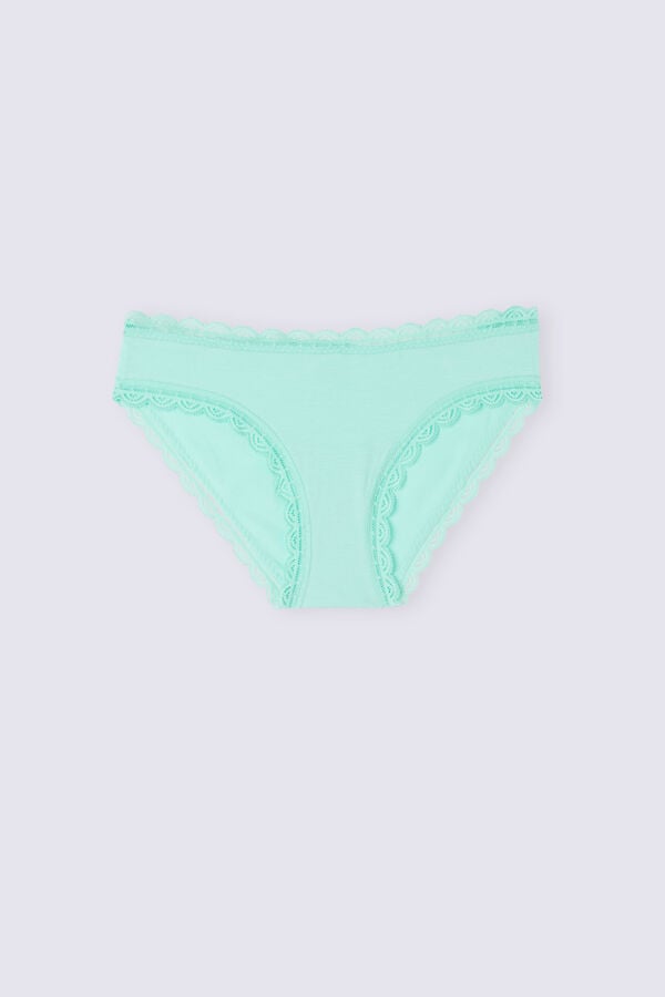 Intimissimi Cotton And Lace Höschen Damen Grün | HVT-607845