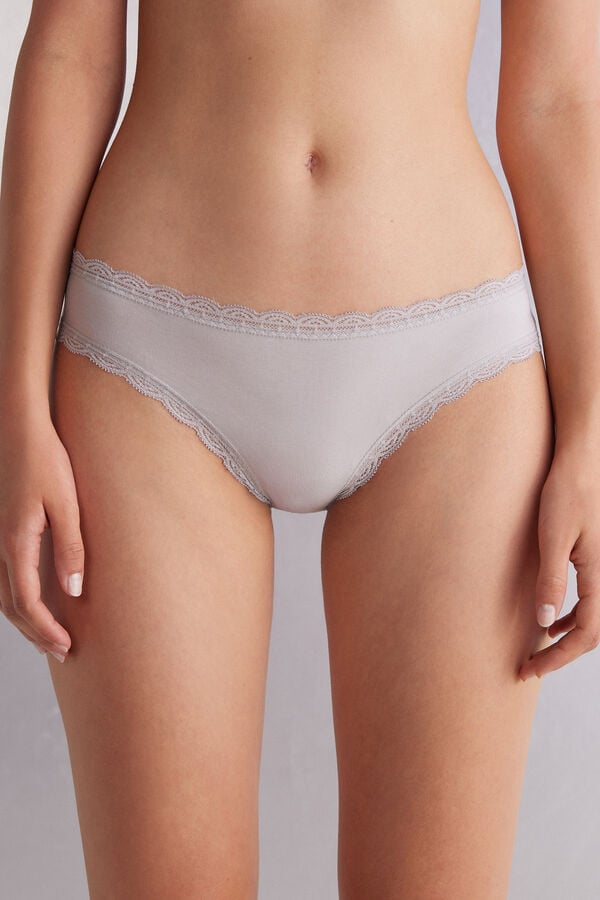 Intimissimi Cotton And Lace Höschen Damen Grau | MYL-957286