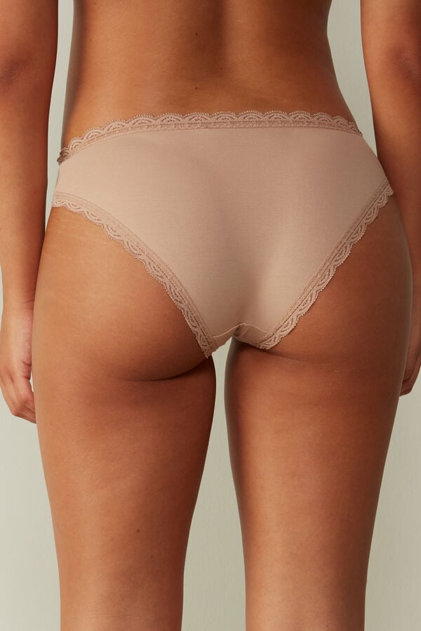 Intimissimi Cotton And Lace Höschen Damen Orange Beige | UZM-240397