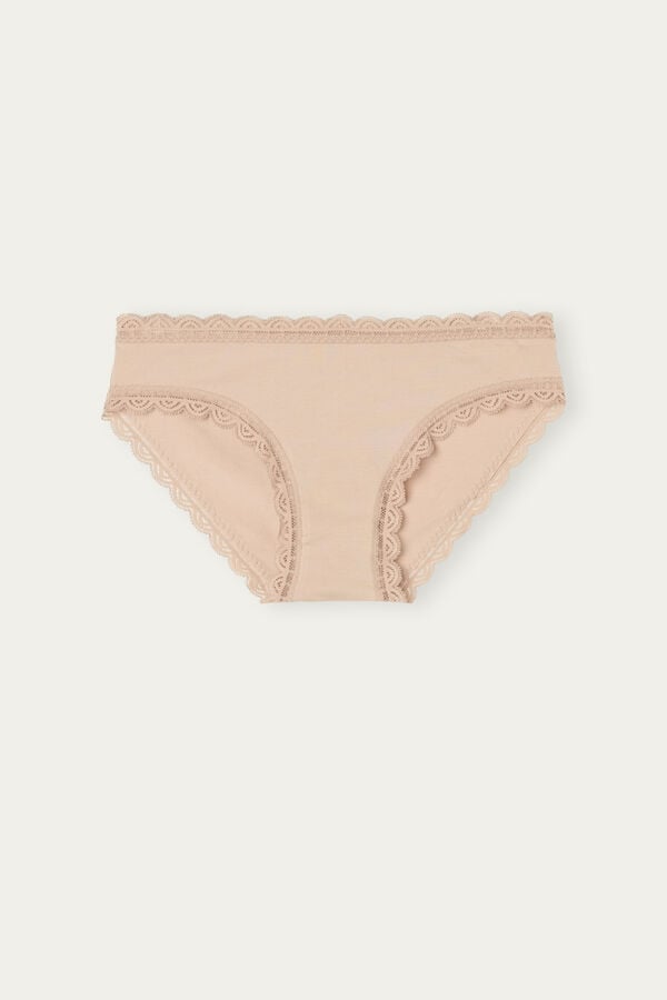 Intimissimi Cotton And Lace Höschen Damen Orange Beige | UZM-240397