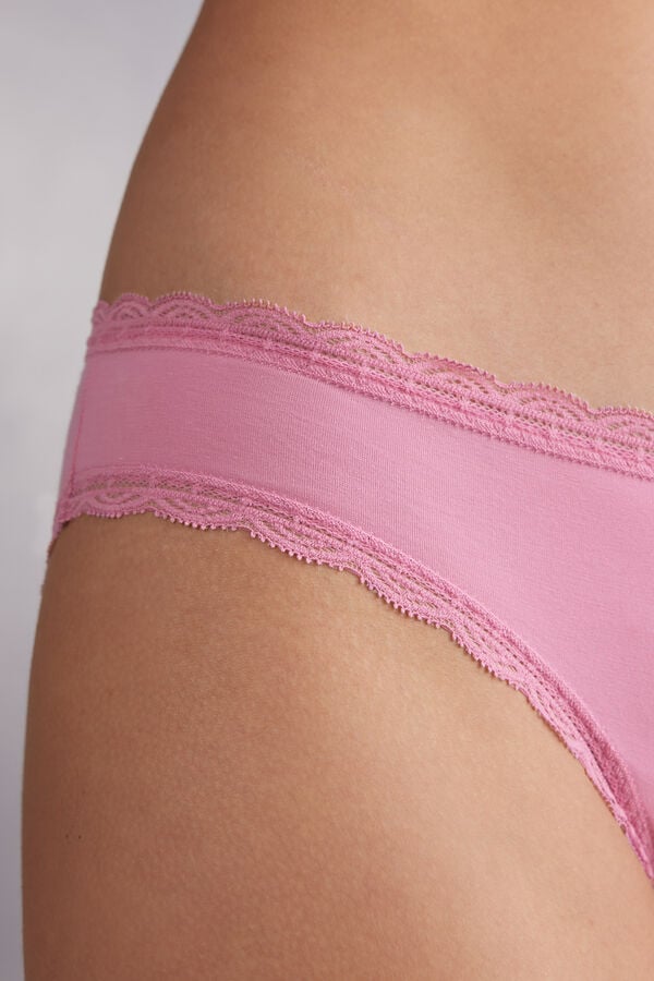 Intimissimi Cotton And Lace Höschen Damen Rosa | YFR-410973