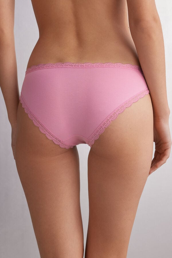 Intimissimi Cotton And Lace Höschen Damen Rosa | YFR-410973