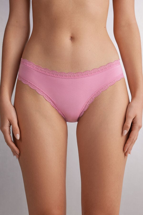 Intimissimi Cotton And Lace Höschen Damen Rosa | YFR-410973