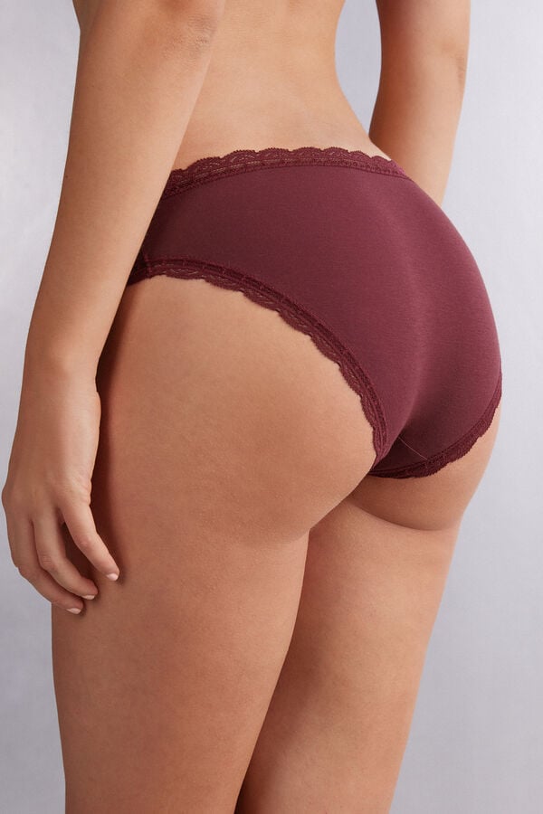 Intimissimi Cotton And Lace Höschen Damen Rot | SVU-640398