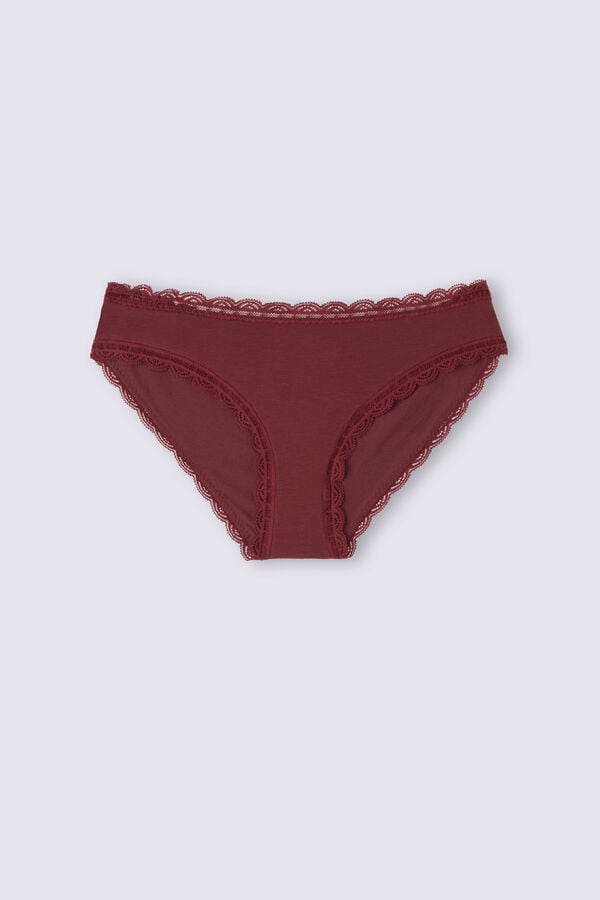 Intimissimi Cotton And Lace Höschen Damen Rot | SVU-640398