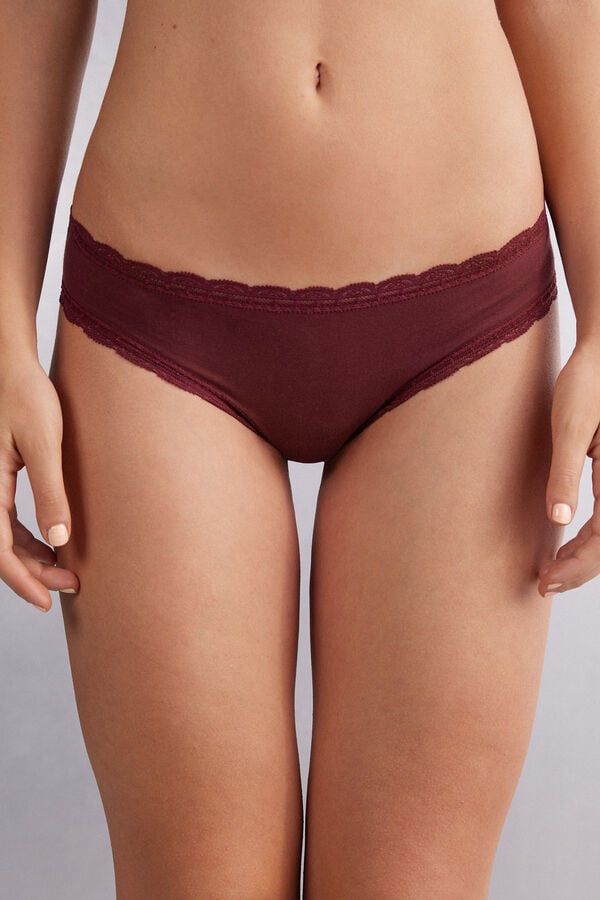 Intimissimi Cotton And Lace Höschen Damen Rot | SVU-640398