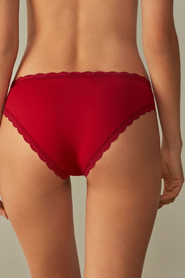 Intimissimi Cotton And Lace Höschen Damen Rot | MRV-801679