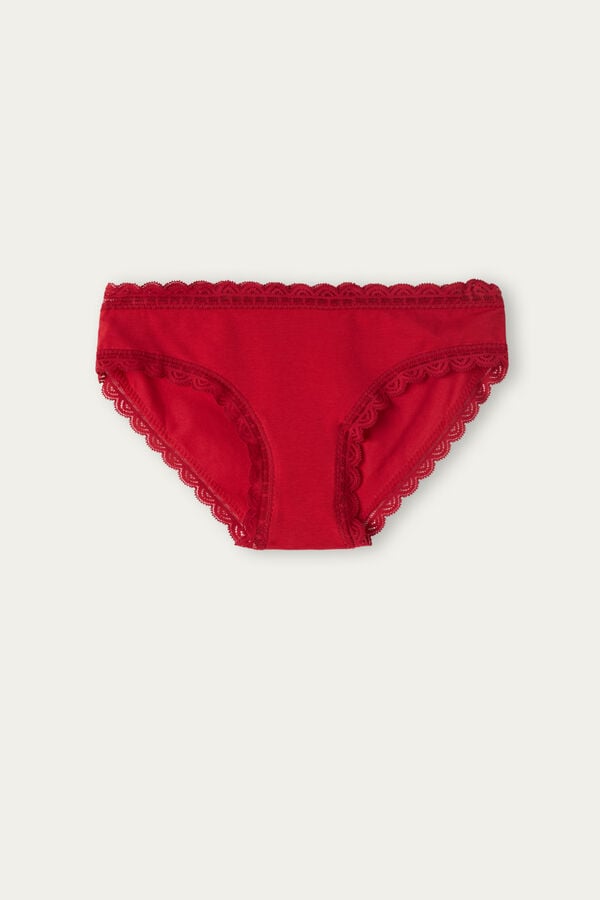 Intimissimi Cotton And Lace Höschen Damen Rot | MRV-801679