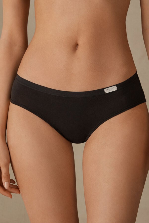 Intimissimi Cozy Cotton Höschen Damen Schwarz | PZC-467051