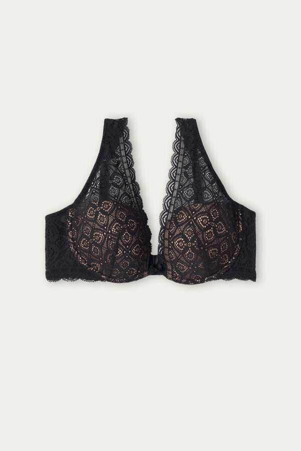 Intimissimi Elena Balconette Lace BH Damen Schwarz | FUE-510783