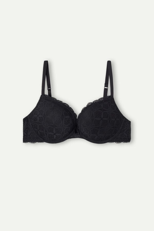 Intimissimi Elettra Super Push-Up Lace BH Damen Schwarz | SEC-962531