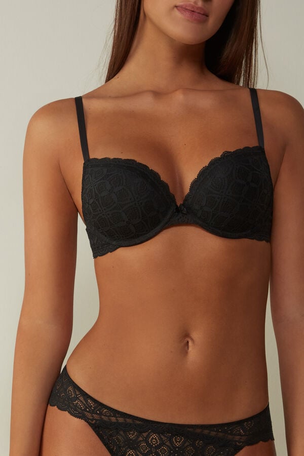 Intimissimi Elettra Super Push-Up Lace BH Damen Schwarz | SEC-962531