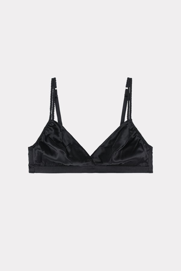 Intimissimi Emma Refined Everydaylette Triangle Silk BH Damen Schwarz | YOG-160437