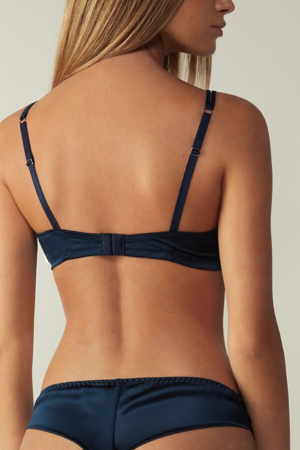 Intimissimi Emma Refined Everydaylette Triangle Silk BH Damen Blau | TZW-056287