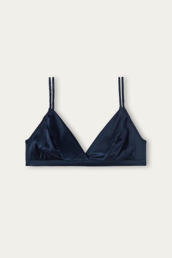 Intimissimi Emma Refined Everydaylette Triangle Silk BH Damen Blau | TZW-056287