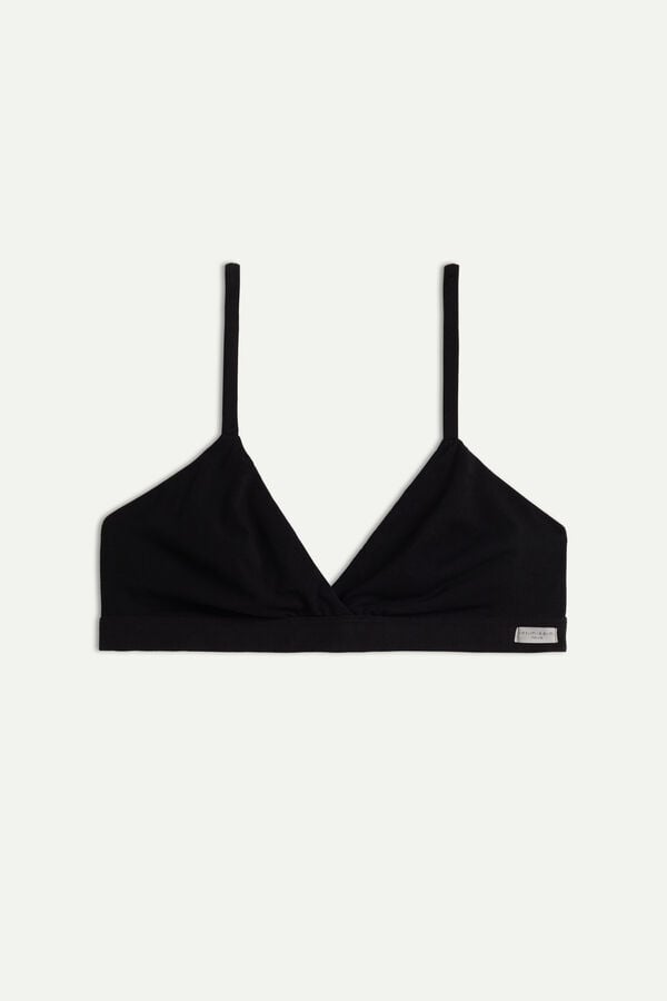 Intimissimi Emma Triangle Natural Cotton BH Damen Schwarz | OWM-680415