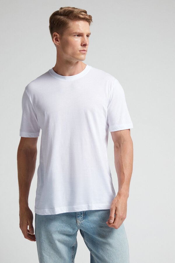 Intimissimi Extrafine Superior Cotton Regular Fit T-Shirt Herren Weiß | LCJ-059726