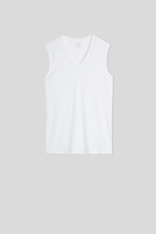 Intimissimi Extrafine Superior Cotton V-Neck Tanktop Herren Weiß | JLW-904863