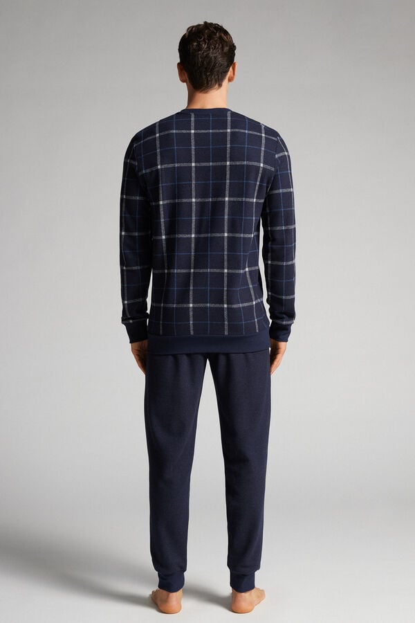 Intimissimi Full Length Blue Check Pyjama Herren Blau | ONZ-536401