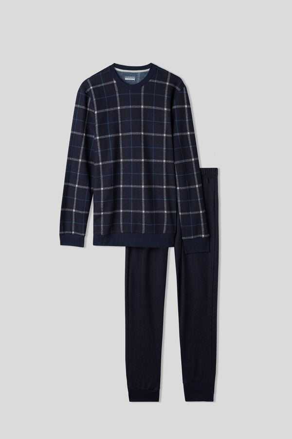 Intimissimi Full Length Blue Check Pyjama Herren Blau | ONZ-536401