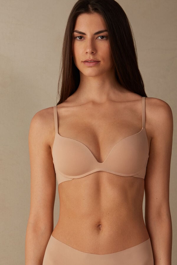 Intimissimi Gioia B Cup Microfiber Super Push-Up BH Damen Orange Beige | KAZ-235910