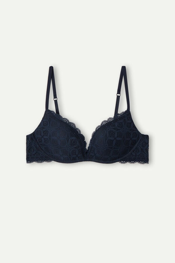 Intimissimi Gioia Super Push-Up Lace BH Damen Blau | BRD-260843