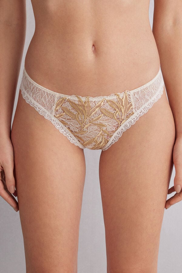 Intimissimi Golden Hourzilian Slip Damen Hellgelb Weiß | LSK-746019