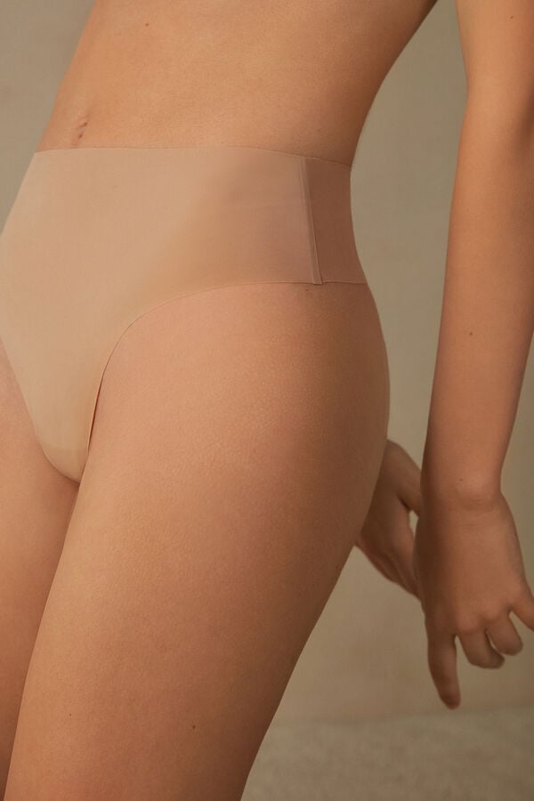 Intimissimi High Waist In Seamless Ultralight Microfiber Tanga Damen Orange Beige | OSI-634729