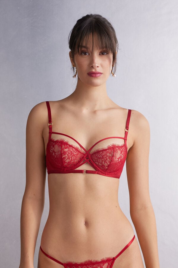 Intimissimi Intricate Surface Demi-Cup BH Damen Rot | UIS-945713