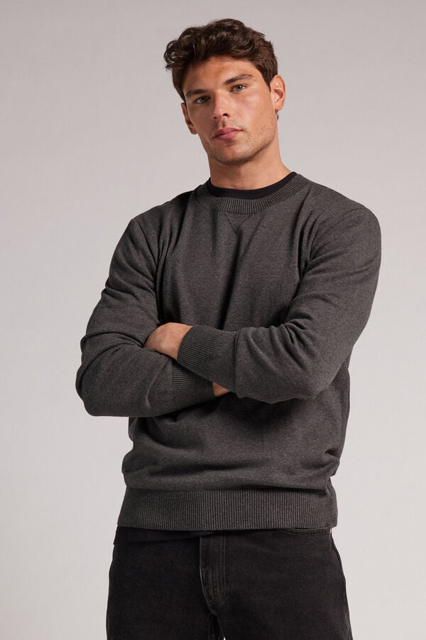 Intimissimi Knit Crewneck Pullover Herren Dunkelgrau | NGX-093846