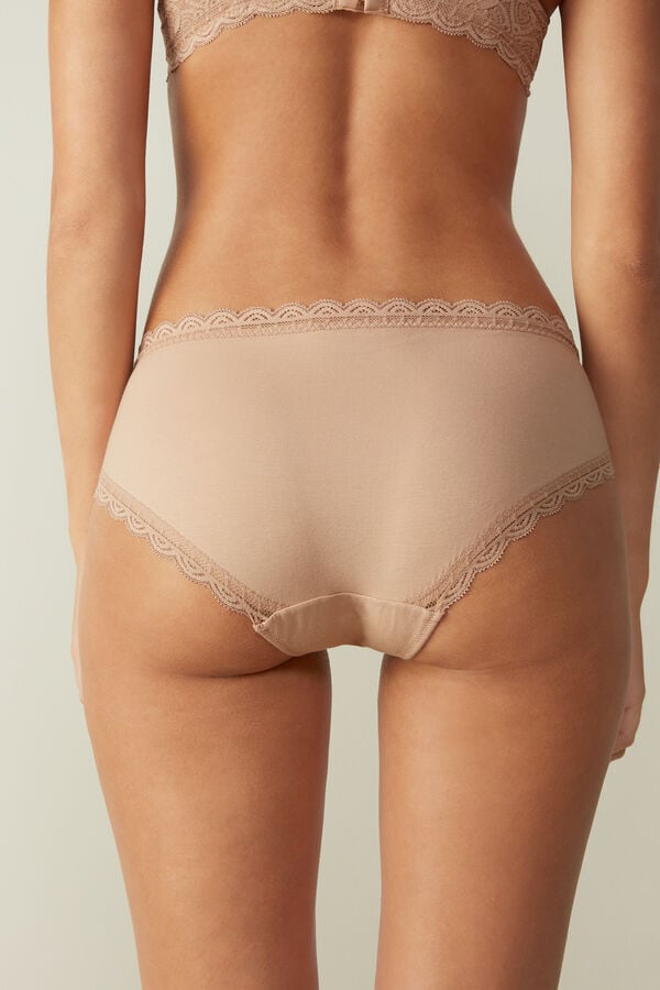 Intimissimi Lace And Cotton High Rise Höschen Damen Orange Beige | BDH-094751