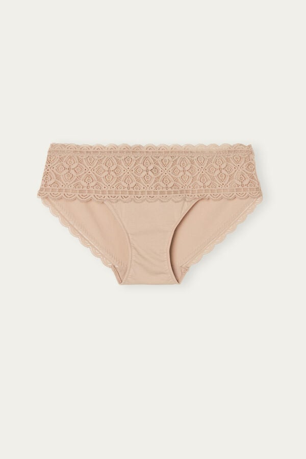 Intimissimi Lace And Cotton High Rise Höschen Damen Orange Beige | BDH-094751