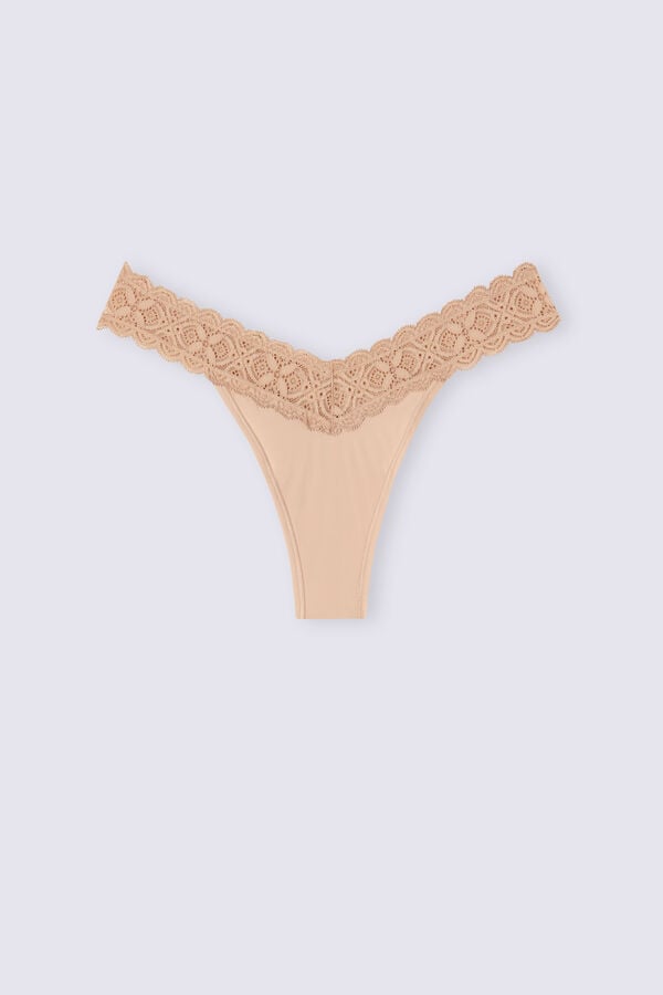 Intimissimi Lace And Microfiber ‘80s Stylezilian Slip Damen Orange Beige | SAN-076138