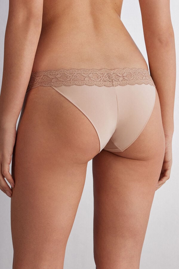 Intimissimi Lace And Microfiber Modifiedzilian Slip Damen Orange Beige | JMX-025947