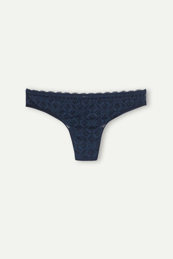 Intimissimi Lace And Microfiberzilian Slip Damen Blau | QNR-149708