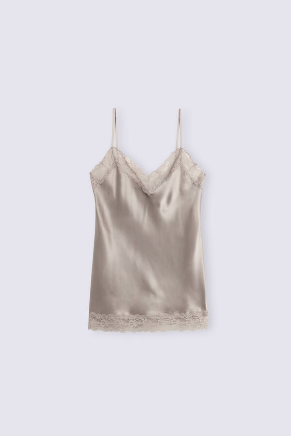 Intimissimi Lace And Silk Tanktop Damen Beige | XDR-679048