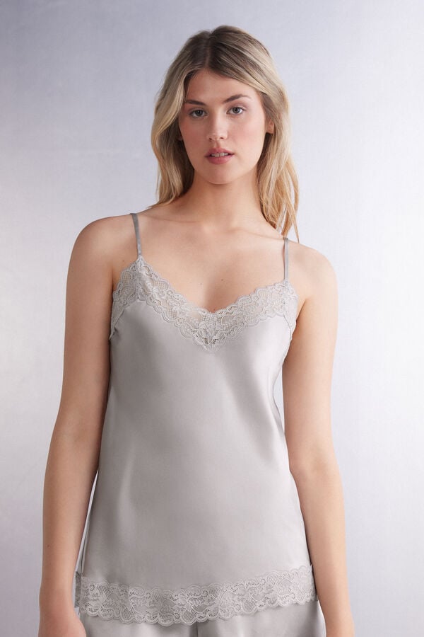 Intimissimi Lace And Silk Tanktop Damen Grau | RPA-156742