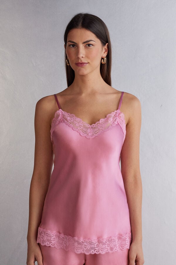 Intimissimi Lace And Silk Tanktop Damen Rosa | WQZ-136724