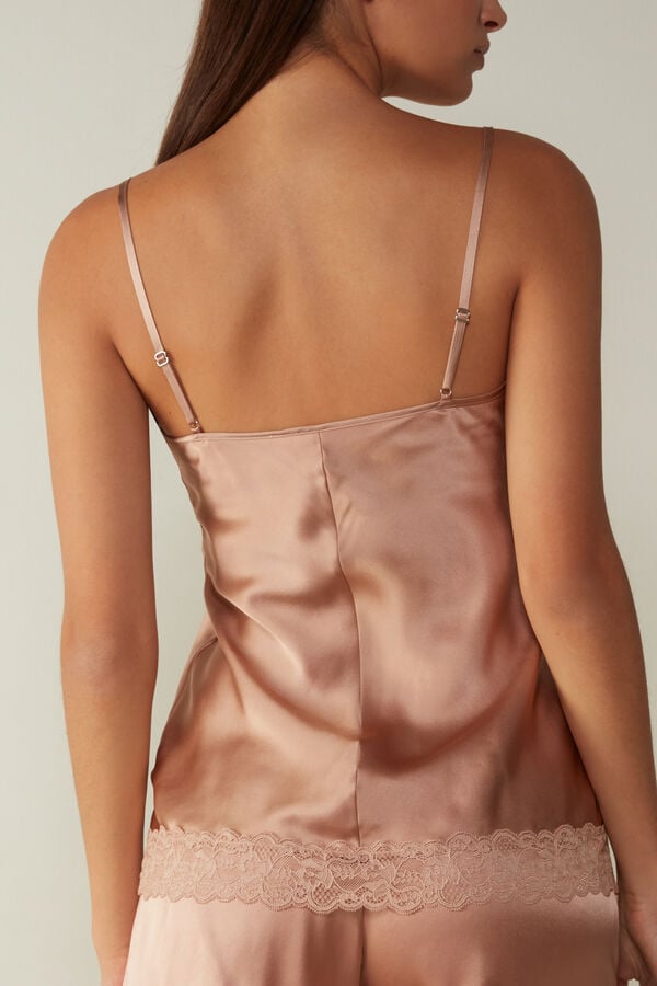 Intimissimi Lace And Silk Tanktop Damen Rosa | MTV-702139