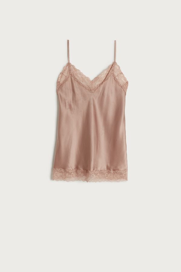 Intimissimi Lace And Silk Tanktop Damen Rosa | MTV-702139