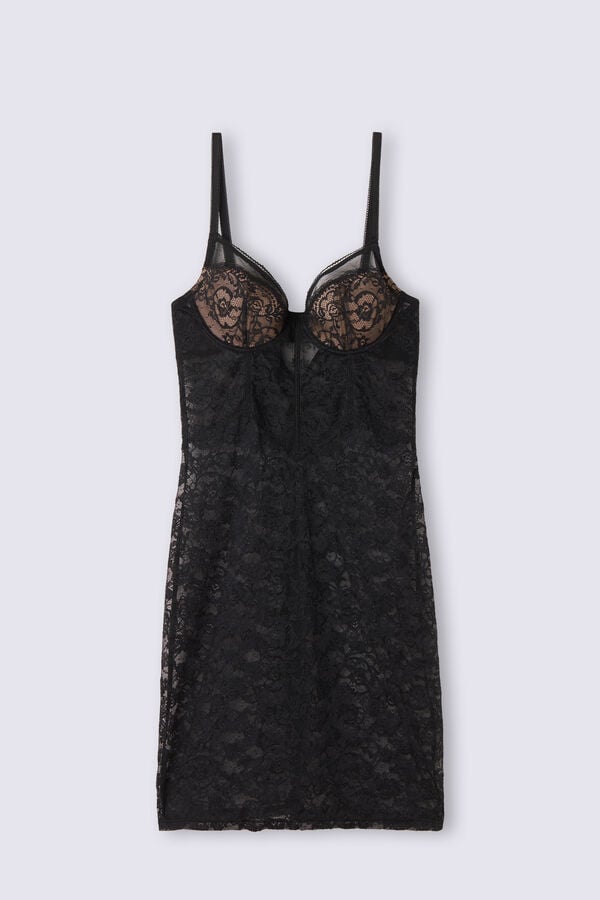 Intimissimi Lace Never Gets Old Padded Chemise Pyjama Damen Schwarz | WLC-942783