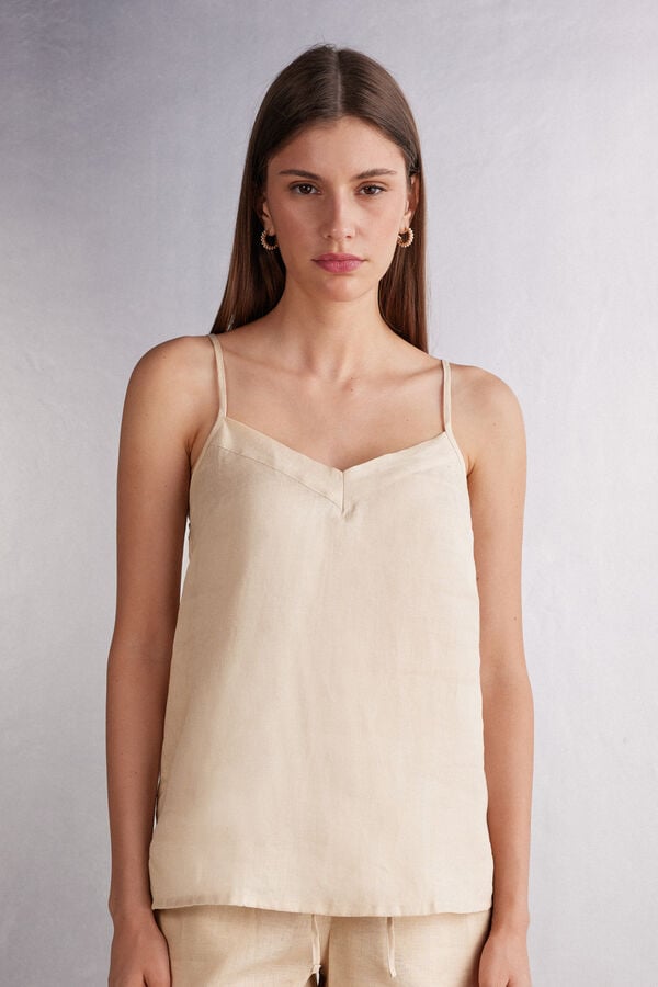 Intimissimi Linen Cloth Tanktop Damen Beige | XGF-319082