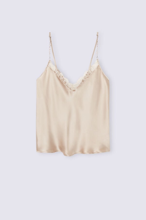 Intimissimi Living In Luxe Silk Camisole Tanktop Damen Beige | JUQ-150937