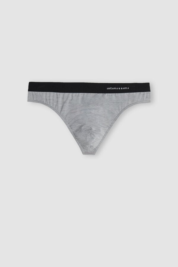 Intimissimi Logo Detailed Microfiber Tanga Herren Hellgrau | KAM-794521