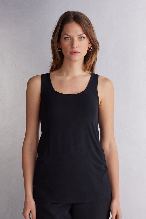 Intimissimi Long Micromodal Tanktop Damen Schwarz | EXS-879432